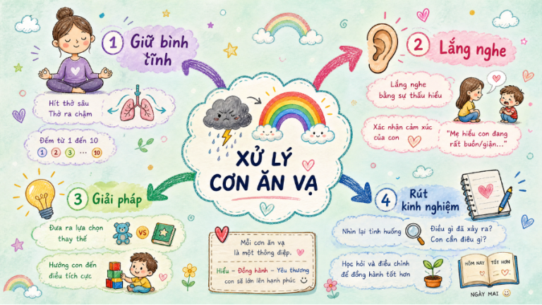 Cách xử lý cơn ăn vạ của trẻ